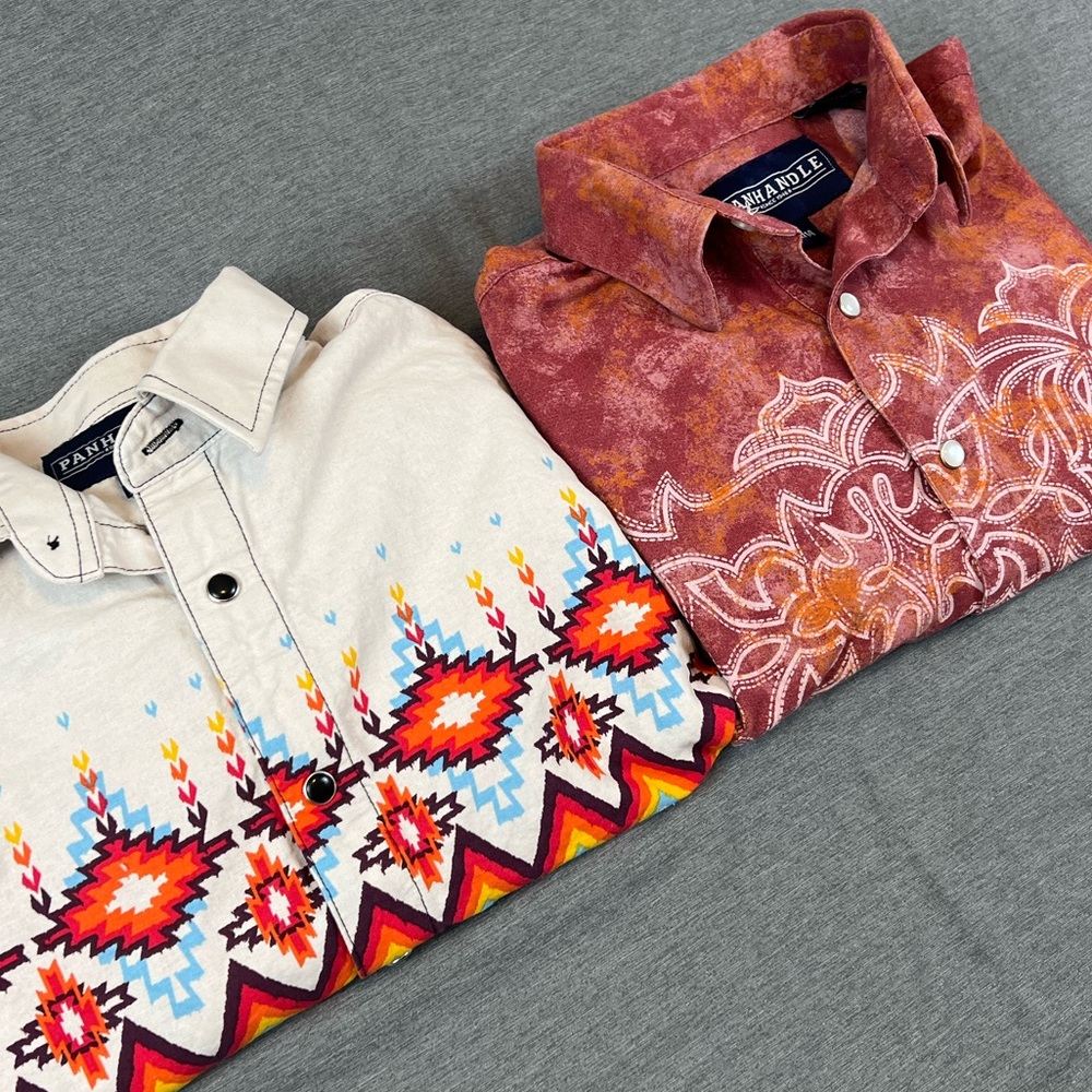 Panhandle Boys Multicolor Patterned Shirts